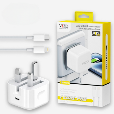 Icore Pro – Premium 3-pin Iphone Charger With Original Lightning Cable